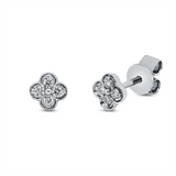 Ohrstecker 18 kt WG, 8 Brill. 0,12 ct, TW-si