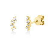Ohrstecker 18 kt GG, 4 Trap. 0,03 ct, TW-si, 4 Trap. 0,05 ct, TW-si