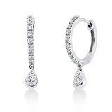 Creolen 18 kt WG, 2 Brill. 0,11 ct, TW-si, 20 Brill. 0,09 ct, TW-si
