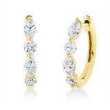 Creolen 18 kt GG, 4 Nav. 0,64 ct, TW-si, 4 Brill. 0,36 ct, TW-si