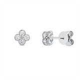Ohrstecker 18 kt WG, 2 Brill. 0,01 ct, TW-si, 8 Brill. 0,34 ct, TW-si