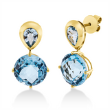 Ohrstecker 18 kt GG, 2 Topase 12,90 ct sky blue, 2 Topase 1,70 ct sky blue