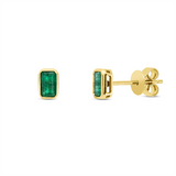 Ohrstecker 18 kt GG, 2 Smaragde 0,52 ct grün