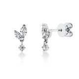 Ohrstecker 18 kt WG, 2 Brill. 0,07 ct, TW-si, 4 Nav. 0,26 ct, TW-si