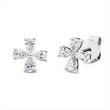 Ohrstecker 18 kt WG, 8 Tropfen 0,38 ct, TW-si