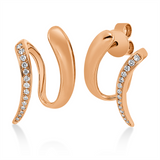 Ohrstecker 18 kt RG, 6 Brill. 0,06 ct, TW-si, 22 Brill. 0,11 ct, TW-si