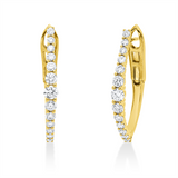 Creolen 18 kt GG, 2 Brill. 0,21 ct, TW-si, 24 Brill. 0,79 ct, TW-si