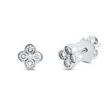 Ohrstecker 18 kt WG, 8 Brill. 0,35 ct, TW-si, 2 Brill. 0,02 ct, TW-si