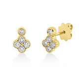 Ohrstecker 18 kt GG, 8 Brill. 0,35 ct, TW-si, 2 Brill. 0,06 ct, TW-si