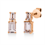 Ohrstecker 18 kt RG, 2 Morganit 1,02 ct, 2 Morganit 0,31 ct