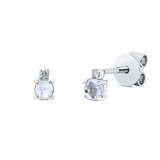 Ohrstecker 18 kt WG, 2 Brill. 0,02 ct, TW-si, 2 Topase 0,31 ct sky blue