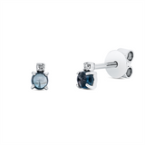 Ohrstecker 18 kt WG, 2 Brill. 0,02 ct, TW-si, 2 Topase 0,31 ct Lond. blue