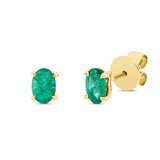 Ohrstecker 18 kt GG, 2 Smaragde 0,79 ct grün