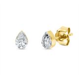 Ohrstecker 18 kt GG, 2 Tropfen 0,48 ct, TW-si