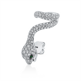 Ohrschmuck 18 kt WG, Fassung schwarz rhodiniert, 127 Brill. 2,82 ct, TW-vsi, 2 Tsavorith 0,04 ct grün