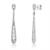 Ohrschmuck 18 kt WG, 47 Bag. 0,90 ct, TW-si, 150 Brill. 0,44 ct, TW-si