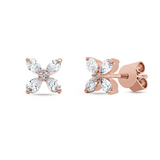 Ohrstecker 18 kt RG, 8 Tropfen 0,41 ct, TW-vsi, 2 Brill. 0,02 ct, TW-si