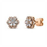 Ohrstecker 18 kt RG, 12 Tropfen 0,46 ct, TW-si, 62 Brill. 0,18 ct, TW-si