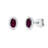 Ohrstecker 18 kt WG, 2 Rubine 0,53 ct rot