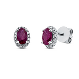 Ohrstecker 18 kt WG, 32 Brill. 0,10 ct, TW-si, 2 Rubine 0,66 ct rot