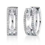 Creolen 18 kt WG, 4 Tropfen 0,34 ct, TW-si, 78 Brill. 0,42 ct, TW-si