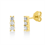 Ohrstecker 18 kt GG, 2 Brill. 0,10 ct, TW-si, 2 Brill. 0,12 ct, TW-si, 2 Brill. 0,08 ct, TW-si