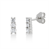 Ohrstecker 18 kt WG, 2 Brill. 0,10 ct, TW-si, 2 Brill. 0,12 ct, TW-si, 2 Brill. 0,08 ct, TW-si