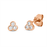 Ohrstecker 18 kt RG, 6 Brill. 0,14 ct, TW-si, 2 Brill. 0,01 ct, TW