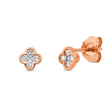 Ohrstecker 18 kt RG, 8 Brill. 0,12 ct, TW-si, 2 Brill. 0,01 ct, TW-si
