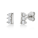 Ohrstecker 18 kt WG, 2 Brill. 0,08 ct, TW-si, 2 Brill. 0,10 ct, TW-si, 2 Brill. 0,05 ct, TW-si