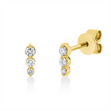 Ohrstecker 18 kt GG, 2 Brill. 0,06 ct, TW-si, 4 Brill. 0,07 ct, TW-si
