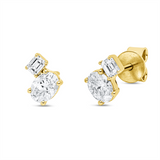 Ohrstecker 18 kt GG, 2 Oval 0,50 ct, TW-si, 2 Sm.schliff 0,16 ct, TW-si