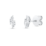 Ohrstecker 18 kt WG, 4 Nav. 0,50 ct, TW-si