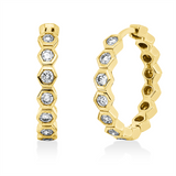 Creolen 18 kt GG, 14 Brill. 0,45 ct, TW-si