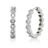 Creolen 18 kt WG, 14 Brill. 0,45 ct, TW-si