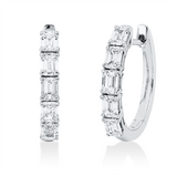 Creolen 18 kt WG, 10 Sm.schliff 1,55 ct, TW-si