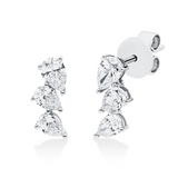 Ohrstecker 18 kt WG, 6 Tropfen 0,97 ct, TW-si