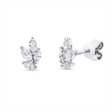 Ohrstecker 18 kt WG, 2 Nav. 0,13 ct, TW-vsi, 6 Nav. 0,25 ct, TW-vsi