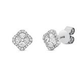 Ohrstecker 18 kt WG, 2 Princ. 0,09 ct, TW-vsi, 8 Nav. 0,32 ct, TW-vsi, 40 Brill. 0,15 ct, TW-si