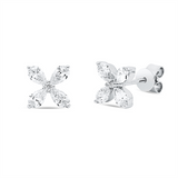 Ohrstecker 18 kt WG, 8 Tropfen 0,63 ct, TW-vsi, 2 Brill. 0,02 ct, TW-si