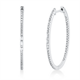 Creolen 18 kt WG, 6 Bag. 0,15 ct, TW-si, 82 Brill. 0,51 ct, TW-si