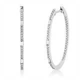 Creolen 18 kt WG, 6 Bag. 0,24 ct, TW-si, 74 Brill. 0,47 ct, TW-si