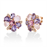 Ohrstecker 18ktRG,18 Brill.0,12ct,TW-si,4 Rosenquarz 2,70ct rosa,8 Am 4,20ct,8 Turmalin 1,80ct pink