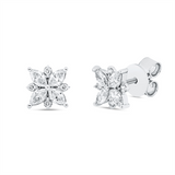 Ohrstecker 18 kt WG, 8 Nav. 0,46 ct, TW-si, 8 Brill. 0,06 ct, TW-si