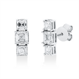 Ohrstecker 18 kt WG, 2 Assher 0,92 ct, TW-si, 4 Assher 0,83 ct, TW-si