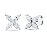 Ohrstecker 18 kt WG, 8 Nav. 0,88 ct, F-si