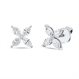 Ohrstecker 18 kt WG, 8 Nav. 0,72 ct, F-si