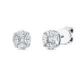 Ohrstecker 18 kt WG, 8 Nav. 0,60 ct, F-si, 2 Princ. 0,08 ct, F-si