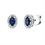 Ohrstecker 18 kt WG, 36 Brill. 0,24 ct, F-si, 2 Saphire 1,25 ct blau