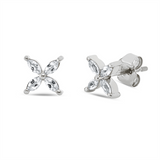 Ohrstecker 18 kt WG, 8 Topase 0,27 ct weiß